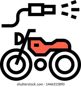 Vector line icon illustration of bike motorcycle wash