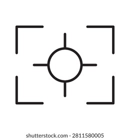 Vector line icon illustration of a camera viewfinder focus area or autofocus target symbol.