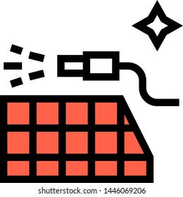 Vector Line Icon Illustration Of Roof Cleaning With High Pressure Washer