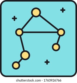Icono de línea de vectores de la constelación de estrellas. Concepto de espacio y astronomía.