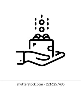 Vector line icon for income
