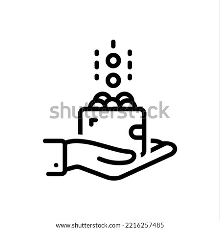 Vector line icon for income