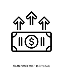 Vector line icon for increase money