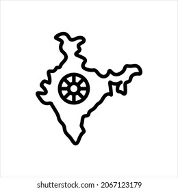 Icono de línea de vector para india