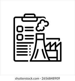 Ícone de linha de vetor para padrões do setor