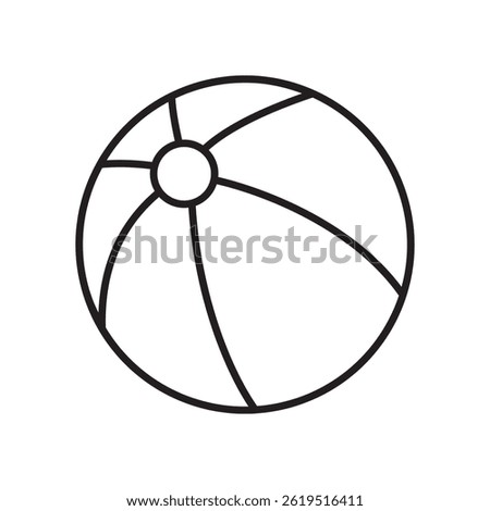 Vector line icon with inflatable swimming ball on white background.	