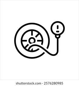 Vector line icon for inflate tire