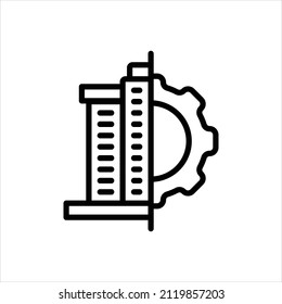 Vector line icon for infrastructure