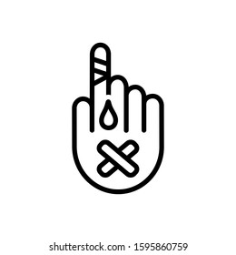 Vector line icon for injury
