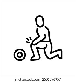 Icono de línea de Vector para lesión