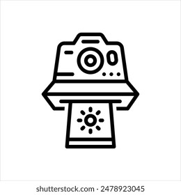 Vector line icon for instant camera