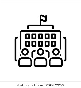 Icono de línea de vector para institucional
