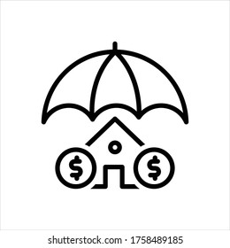 Icono de línea de vector para seguro