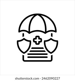 Vector line icon for insurance