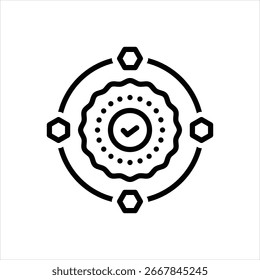 Icono de línea de Vector para sello de integridad