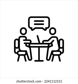 Vector line icon for interview