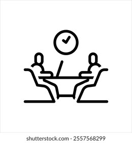 Vector line icon for interview