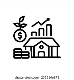 Vector line icon for investment