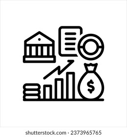 Icono de línea de vector para la inversión