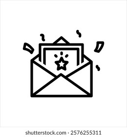 Vector line icon for invitation