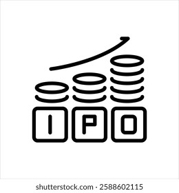 Vector line icon for ipo