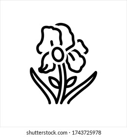 Vector line icon for iris flowers