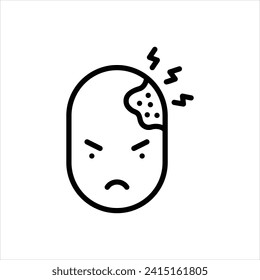 Icono de línea del vector para irritación