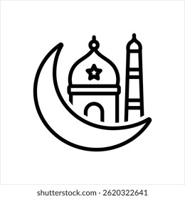 Ícone de linha de vetor para islam