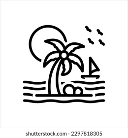 Vector line icon for islands