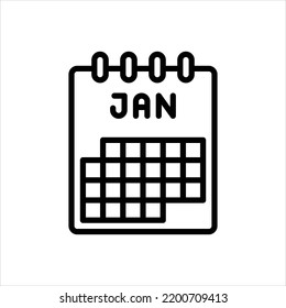 Icono de línea del vector para enero