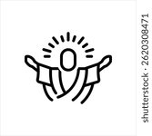 Vector line icon for jesus