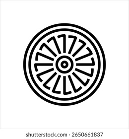 Vector line icon for jet engine