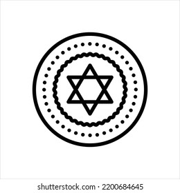 Vector line icon for jews