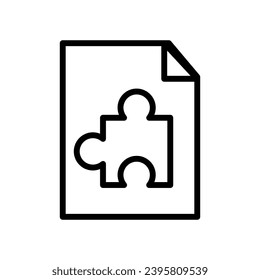 Vector line icon jigsaw puzzle symbolizes the connection between different parts of a business. Teamwork concept is illustrated through the puzzle piece logo design.