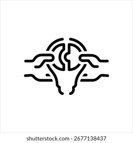 Vektorliniensymbol für die gemeinsame Zusammenarbeit