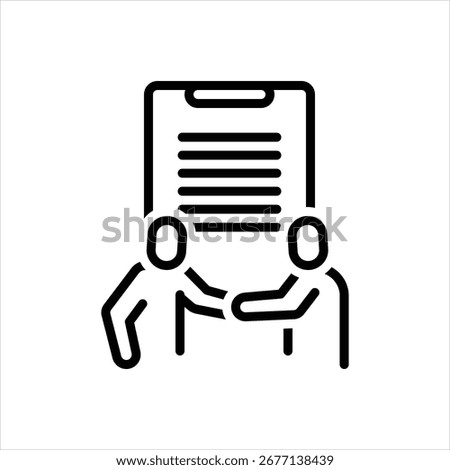 Vector line icon for joint venture