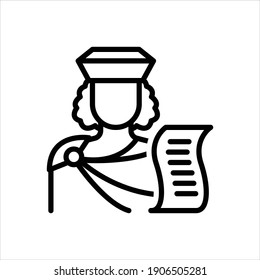 Icono de línea de vector para juicio