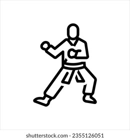 Vector line icon for judo