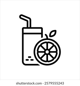 Vector line icon for juice