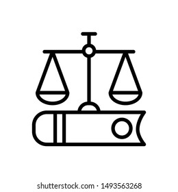 Vector line icon for justice