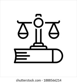 Vector line icon for justice