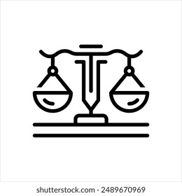 Vector line icon for justice