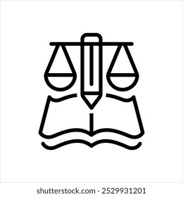 Vector line icon for justice