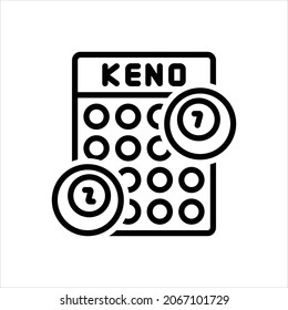 Vector Line Icon For Keno