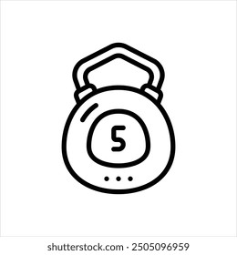 Vektorliniensymbol für Kettlebell