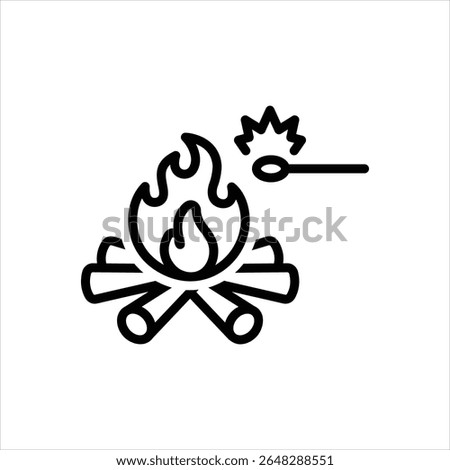 Vector line icon for kindling
