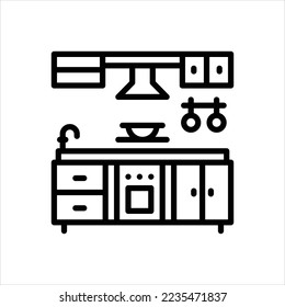 Vector line icon for kitchen