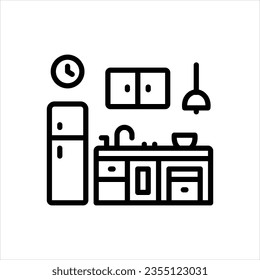 Vector line icon for kitchen