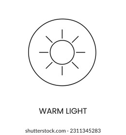 Vector line icon of a lamp with warm lighting.