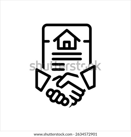 Vector line icon for land acquisition